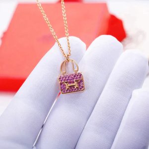 Constance Pedant Purple Diamond Necklace