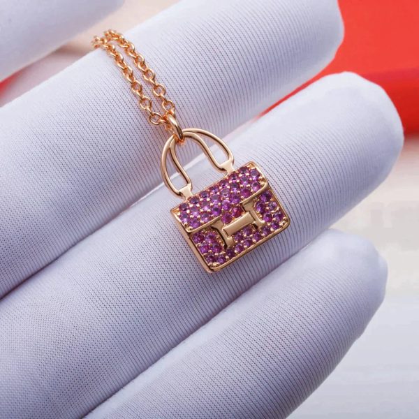 Constance Pedant Purple Diamond Necklace