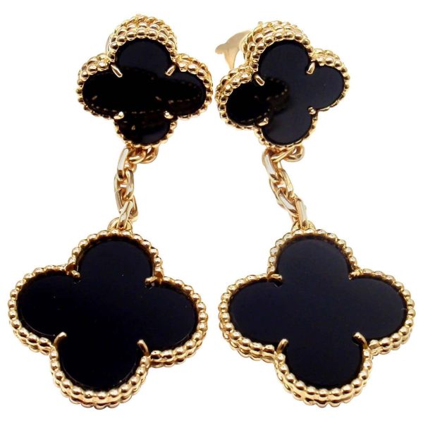 Clover 2 Motifs Gold Earrings