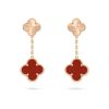 Clover Earrings Gold Tiger Eye Carnelian 2 Motifs