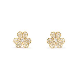 Frivole Gold Flower Diamond Earrings