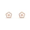 Lucky Spring White Blossom Pink Gold Earrings